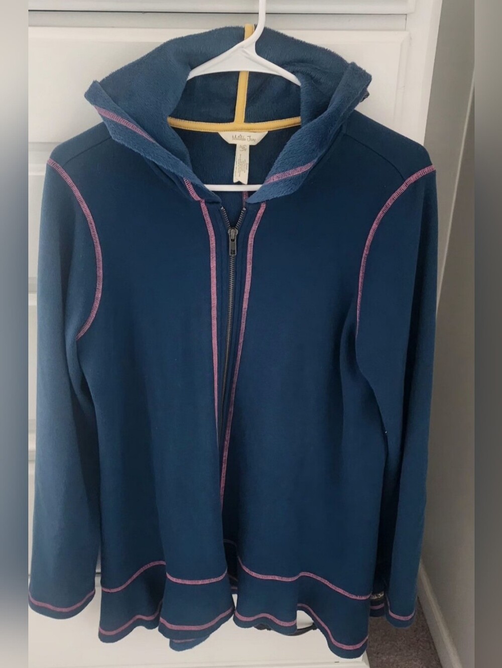 Matilda Jane Medium Make Believe Be Present Jacket Navy Blue Hooded Full Zip